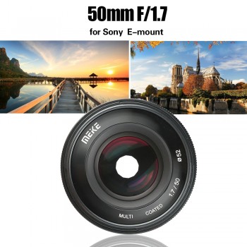 Meike 50mm F1.7 Manual Focus Lens for Sony Full Frame E-mount Mirrorless Camera A6300 A6000 A6500 NEX3 NEX7 A7 A7II A7RIII