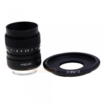 NEW Fujian 25mm F1.4 CCTV TV lens + C-NEX Mount Ring for Sony E:NEX3 NEX-F3 NEX-5/5N/5R NEX-5T NEX6 NEX7 A6000 A6300 A6500 A7000