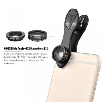 APEXEL APL-DG5H 5 in 1 Cellphone Lens Kit  Fisheye Lens 0.63X Wide Angle Lens CPL Lenses for iPhone Samsung Huawei Xiaomi