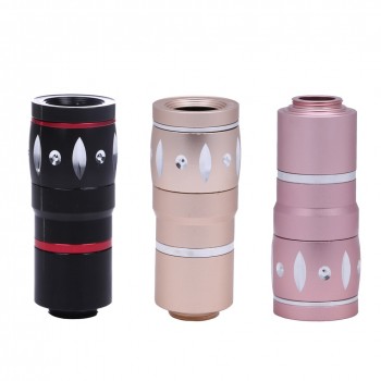 Universal 10X Zoom  16 Degree Clip-On Aluminum Telephoto Manual Focus Camera Lens Phone Lens  For Various Smart Phone FW1S