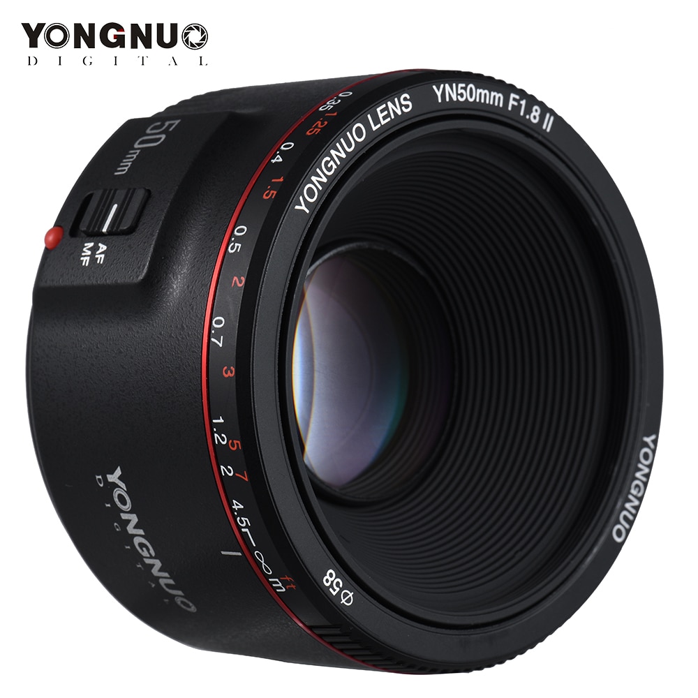 YONGNUO YN50mm F1.8 II Lens AF/MF Standard Prime Large Aperture Auto Focus Bokeh Effect Lens for Canon EOS 70D 5D2 5D3 600D