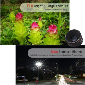YONGNUO YN50mm F1.8 II Lens AF/MF Standard Prime Large Aperture Auto Focus Bokeh Effect Lens for Canon EOS 70D 5D2 5D3 600D