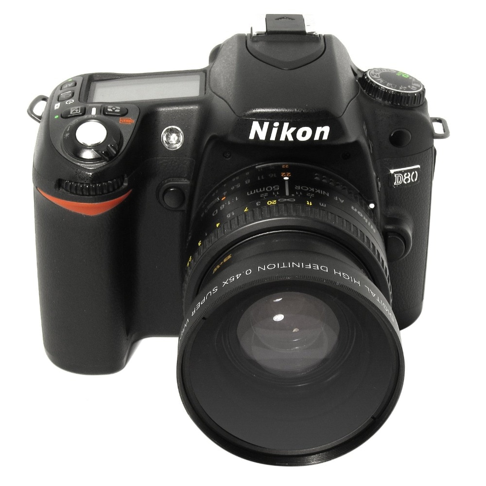 Lightdow 52MM 0.45x Wide Angle Lens + Macro Lens for Cannon  D5000 D5100 D3100 D7000 D3200 D80 D90 D3200 18-55MM Camera Lens