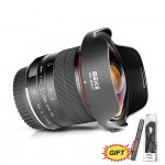 Meike 8mm f/3.5 Ultra Wide Fisheye Lens for All Canon EOS EF Mount DSLR Cameras with APS-C/Full Frame+Free Gift