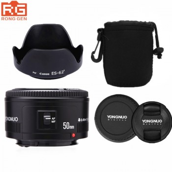 YONGNUO YN 50MM F1.8 Large Aperture Auto Focus Lens For Canon EF Mount EOS Camer+Lens Bag+Lens Hood ES-62II
