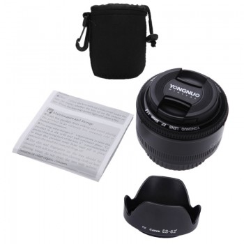 YONGNUO YN 50MM F1.8 Large Aperture Auto Focus Lens For Canon EF Mount EOS Camer+Lens Bag+Lens Hood ES-62II