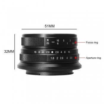 7artisans 25mm F1.8 Prime Lens to All Single Series for E Mount Sony Canon EOS-M Mout Micro 4/3 Cameras Olympus Panasonic