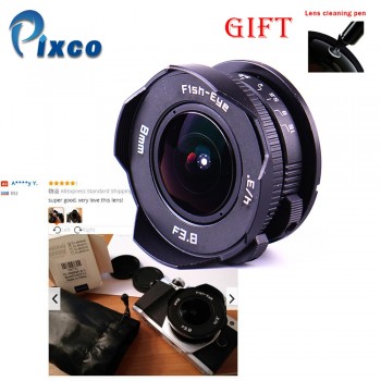 8mm F3.8 +Gift Suit For Micro Four Thirds Mount Camera Fish-eye C mount Wide Angle Fisheye Lens Focal length Fish eye Lens