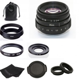 Fujian 35mm F1.6 camera CCTV  Lens C Mount+Lens Hood for Nikon 1 J5 S2 J4 V3 AW1 S1 J3 V2 J2 J1 V1  shipping free