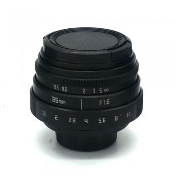 Fujian 35mm F1.6 camera CCTV  Lens C Mount+Lens Hood for Nikon 1 J5 S2 J4 V3 AW1 S1 J3 V2 J2 J1 V1  shipping free