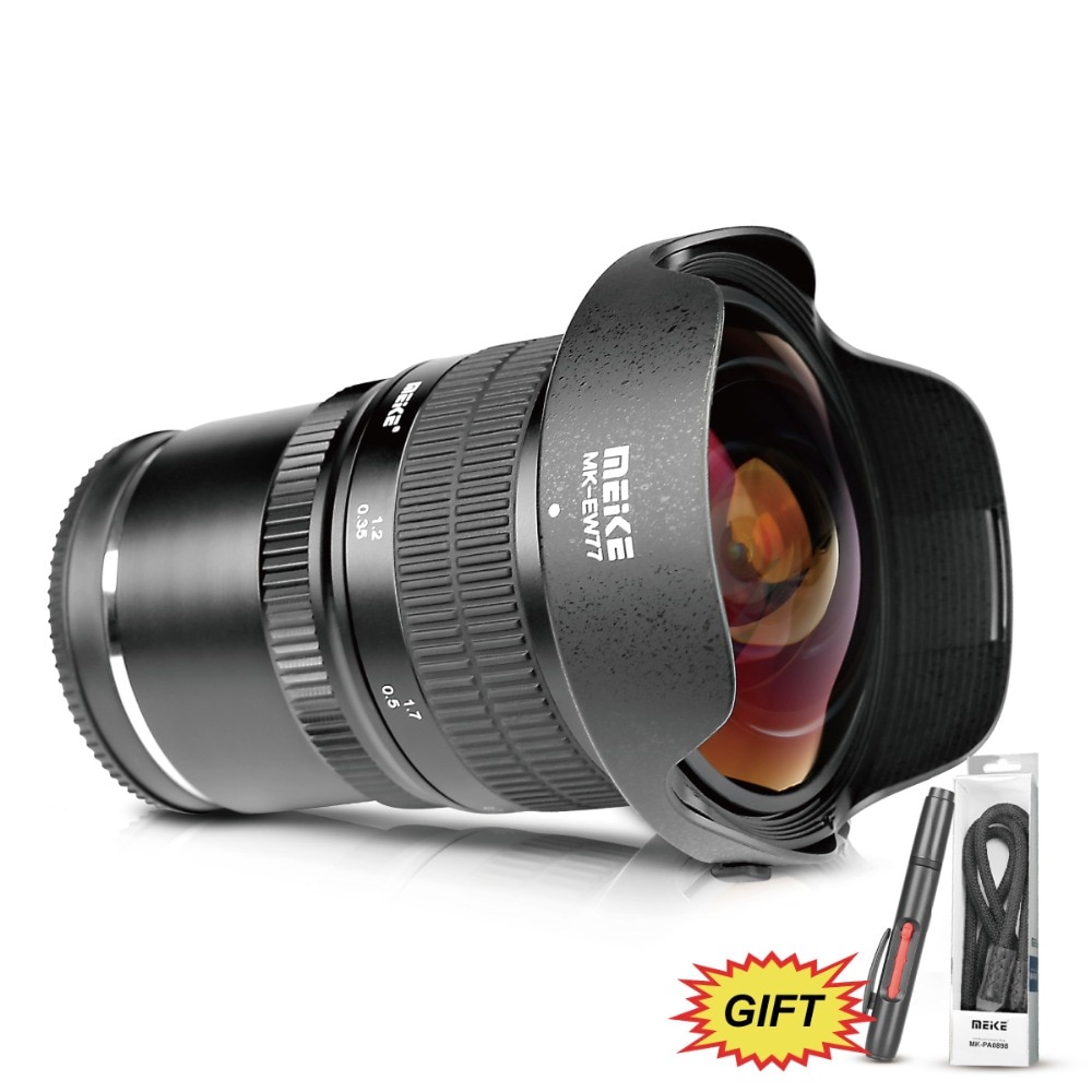 Meike 8mm f/3.5 Ultra Wide Fisheye Len for Fuji X-T3 X-E3 X-T1 X-T2 X-T10 X-T20 X-A2 Cameras with APS-C/Full Frame+Free Gift