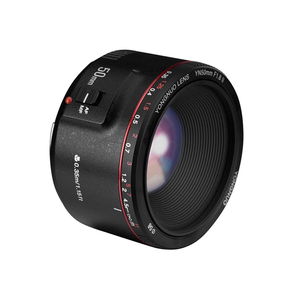 YONGNUO lens YN 50mm F1.8 II Standard Prime Af/Mf Camera Lens 0.35m Focus Metal bayonet YN 50 1.8 II Lenes For Canon