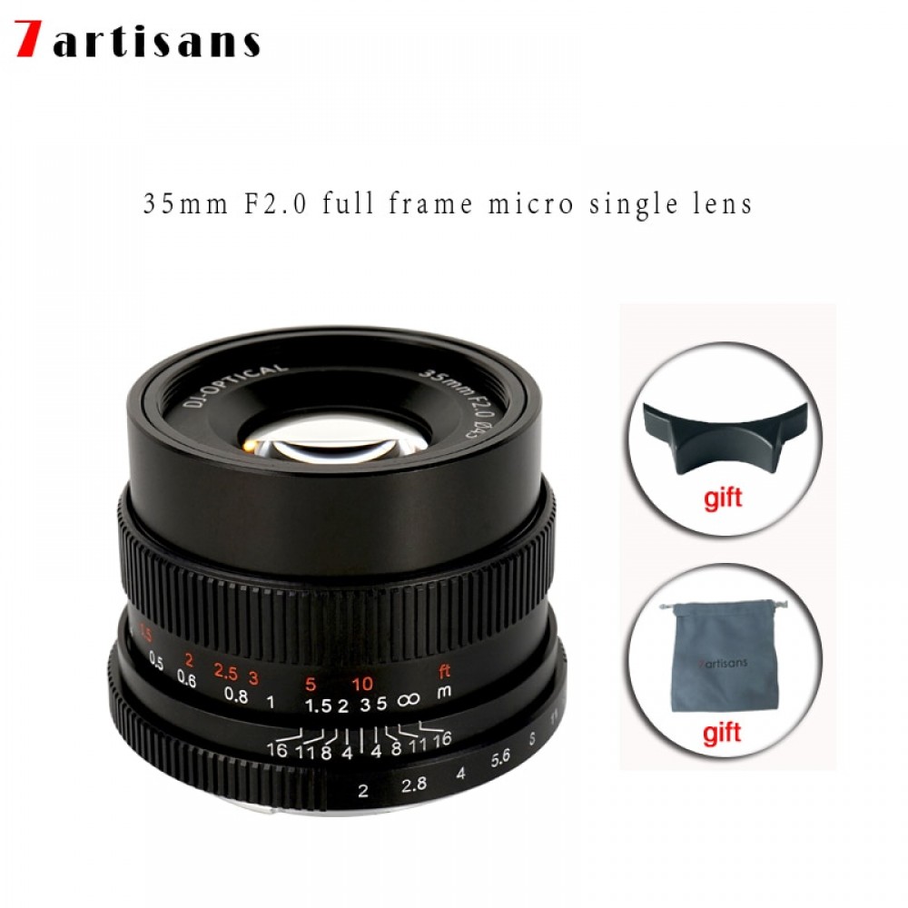 7artisans 35mm f2.0 Prime Lens to All Single Series for E-mount  FX-mount Cameras A7 A7II A7R A7RII A7S A6500 X-A10 X-A2 X-A3