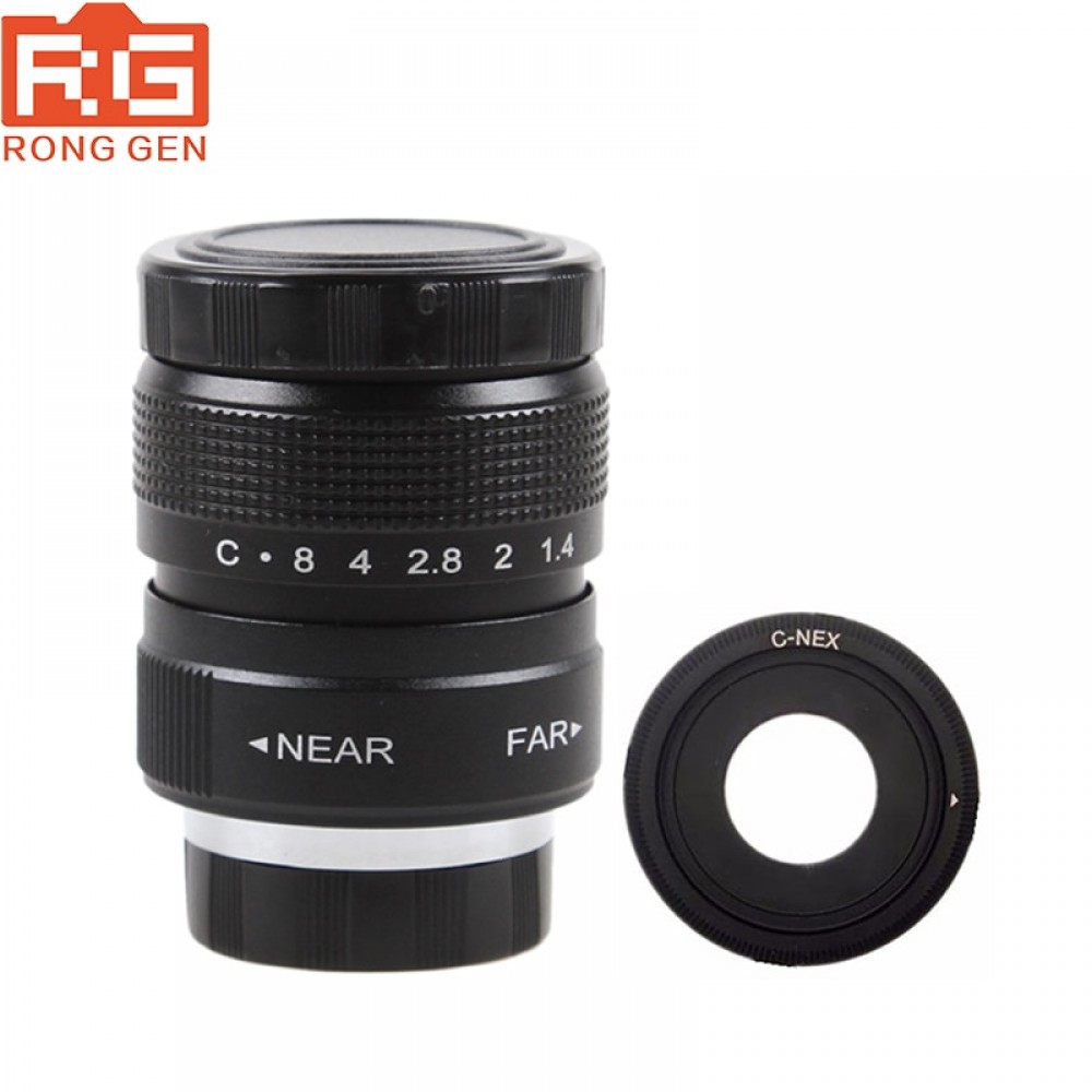 Fujian 25mm F1.4 CCTV TV lens + C-NEX Mount Ring for Sony E:NEX3 NEX-C3 NEX-F3 NEX-5 NEX-5N NEX-5R NEX-5T NEX6 NEX7 A6000 A6500