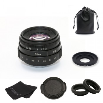 FUJIAN 35mm f1.6 C mount camera CCTV Lens II +C mount adapter ring+Macro For Canon EOS M EF-M Mirrorless free shipping