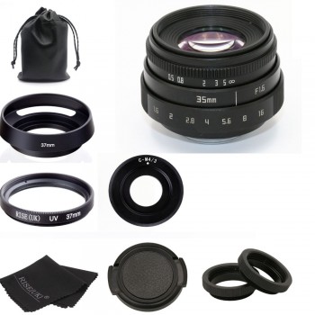 new arrive FUJIAN 35mm f1.6 C mount camera CCTV Lens II for M4/3 / MFT Mount Camera amp; Adapter black kit free shipping