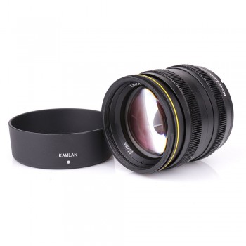Kamlan lens 50mm F1.1 APS-C Large Aperture Manual Focus Lens For Canon EOS-M NEX Fuji X M4/3 Cameras With lens Hood