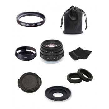 new arrive FUJIAN 35mm f1.6 C mount CCTV Lens II +C mount adapter ring+Macro For Canon EOS M EF-M Mirrorless free shipping