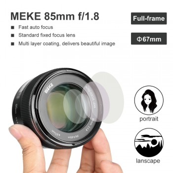 Meike 85mm F/1.8 Auto Focus Lens for Canon EOS EF Mount 5D2 5D3 7D 60D 70D1300D 600D DSLR Cameras Full Frame