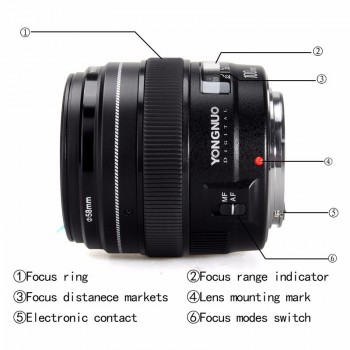 YONGNUO 100mm Lens YN100mm F2.0 AF/MF Fixed Focus Lens for Nikon F Mount D3200 D3400 D3100 D5300 D7200 D7100 for DLSR Camera