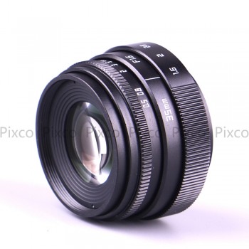 Mini 35mm f/1.6 APS-C TV Lens + Lens Hood + Macro Ring + C to camera adapter for Nikon 1 / M4/3 /for CanonM /Pentax Q /Nex /Fuji