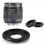 Professional 35mm f/1.7 CCTV Lens C Mount Adapter + 2 Macro Ring For Sony  camera free shipping