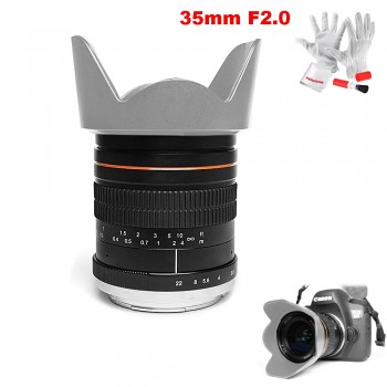 Kelda 35mm F2.0 Full Frame Fixed-focus Large Aperture Prime Manual Lens for Sony / Canon / Nikon D850 D810 A7 A7S A7R 5D 6D 80D