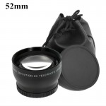 52mm Telephoto Lens 2.0X 52 2X Optical Tele Lenses Bag Front  Back Cap 62mm for Nikon D5000 D5100 D3100 D7000 D3200 D80 D90 1pcs
