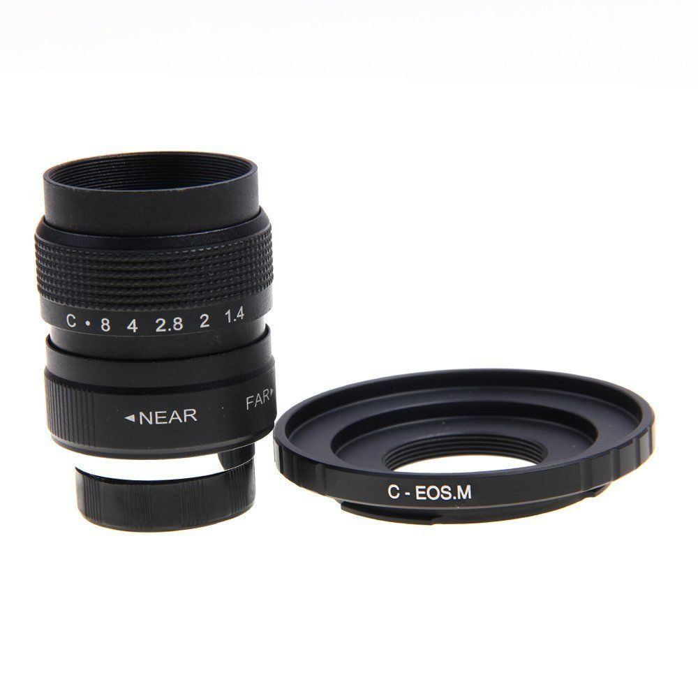 Fujian 25mm F1.4 CCTV Movie lens+C Mount to Canon EOS M M2 M3 M5 M6 M10 Mirrorless Camera