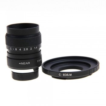Fujian 25mm F1.4 CCTV Movie lens+C Mount to Canon EOS M M2 M3 M5 M6 M10 Mirrorless Camera