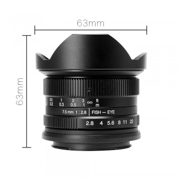 7artisans 7.5mm f2.8 Fisheye Lens APS-C Manual Fixed Lens For Sony E Mount A1 A7ii a6500 A6300 A6000 A5100