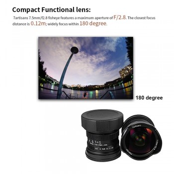 7artisans 7.5mm f2.8 Fisheye Lens APS-C Manual Fixed Lens For Sony E Mount A1 A7ii a6500 A6300 A6000 A5100