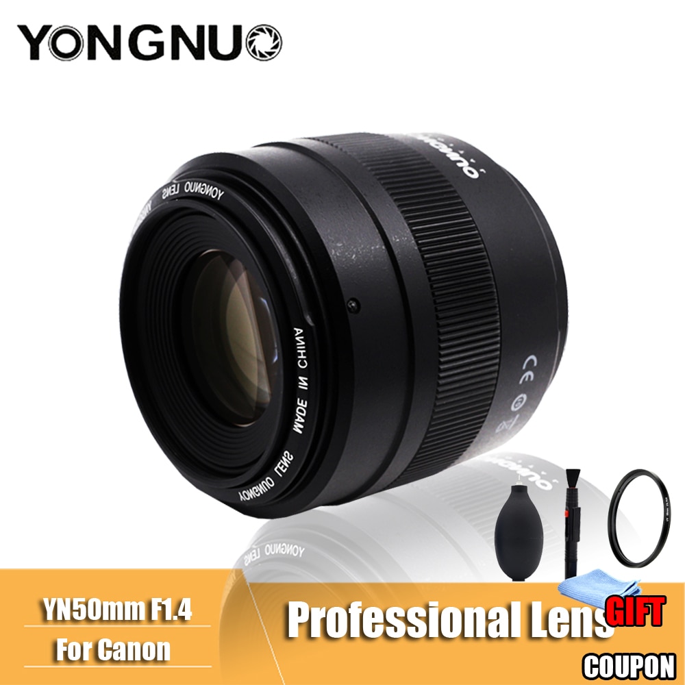 YONGNUO Original YN50mm F1.4 Lens Large Aperture Auto Focus Lens for Canon EOS 70D 5D2 5D3 600D DSLR Camera Len 2018 New