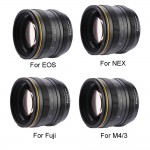 Kamlan 50mm F1.1 APS-C Large Aperture Manual Focus Lens for Canon Mirrorless Camera Lens for Sony Nex E Mount with Lens Hood