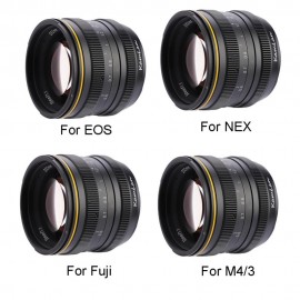 Kamlan 50mm F1.1 APS-C Large Aperture Manual Focus Lens for Canon Mirrorless Camera Lens for Sony Nex E Mount with Lens Hood