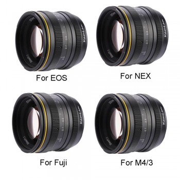 Kamlan 50mm F1.1 APS-C Large Aperture Manual Focus Lens for Canon Mirrorless Camera Lens for Sony Nex E Mount with Lens Hood