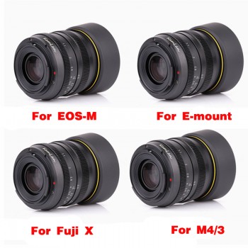 Kamlan 50mm F1.1 APS-C Large Aperture Manual Focus Lens for Canon Mirrorless Camera Lens for Sony Nex E Mount with Lens Hood