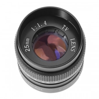 Television TV Lens/CCTV Lens Camera Lenses for C Mount Camera 25mm F1.4 in Black