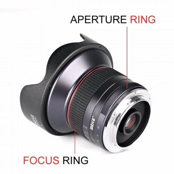MEKE 12mm f/2.8 Ultra Wide Angle Fixed Lens with Removeable Hood for Fujifilm Mirrorless Camera with APS-C