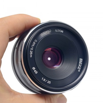 Meike 25mm f/1.8 Large Aperture Wide Angle Lens Manual Focus Lens for Panasonic Olympus M4/3-mount Mirrorless Cameras