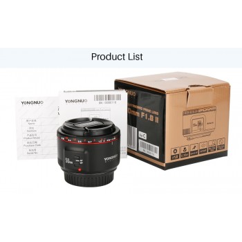 YONGNUO YN50mm F1.8 II 50mmLarge Aperture Auto Focus Lens for Canon Camera Lens for Canon EOS 70D 5D2 5D3 600D DSLR yongnuo