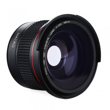 58mm Wide Angle Fisheye Camera Lens 0.35x with a Macro Lens for Canon EOS 700D 650D 600D 550D 1100D Rebel T5i T4i T3i T3 T2i