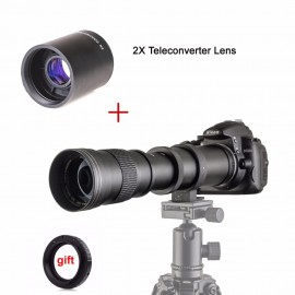 420-800mm F/8.3-16 Manual Super Telephoto Zoom Lens + 2X Teleconverter Lens for Canon Nikon Pentax Olympus Sony E Mount M4/3