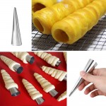 5Pcs/Set Useful DIY Cones Stainless Steel Spiral Baking Croissant Pastry Croissant Tube Horn Pastry Tool Bakeware
