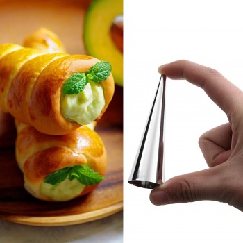 5Pcs/Set Useful DIY Cones Stainless Steel Spiral Baking Croissant Pastry Croissant Tube Horn Pastry Tool Bakeware