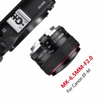 MEKE Meike 6.5mm Ultra Wide f/2.0 Circular Fisheye Lens for Canon EOS-M1/M2/M3/M5/M6/M10/M50/M100 Mirorrless Camera+Free Gift