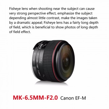 MEKE Meike 6.5mm Ultra Wide f/2.0 Circular Fisheye Lens for Canon EOS-M1/M2/M3/M5/M6/M10/M50/M100 Mirorrless Camera+Free Gift