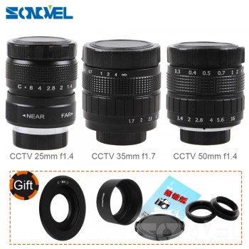 Fujian 3in1 CCTV Lens 25mm f1.4 Lens/ 35mm f1.7 Lens/ 50mm f1.4 Lens Mount Ring Kit for Olympus Panasonic Micro 4/3 M4/3 M 4/3