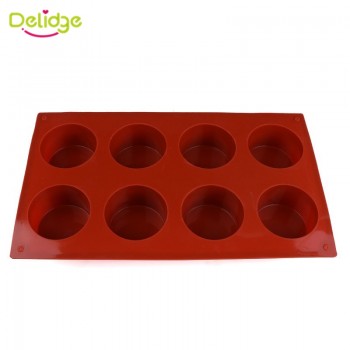 Delidge 8 Holes Round Silicone Cake Mold 3D Handmade Cupcake Jelly Cookie Mini Muffin Soap Maker DIY Baking Tools Dropshipping
