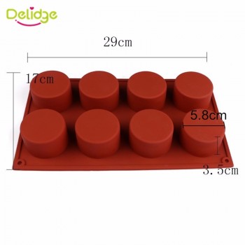 Delidge 8 Holes Round Silicone Cake Mold 3D Handmade Cupcake Jelly Cookie Mini Muffin Soap Maker DIY Baking Tools Dropshipping